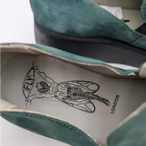 Fly London Pece Wedge Loafer Shoes Women's Forest Green Size US6.5 EU37a - Picture 10 of 15